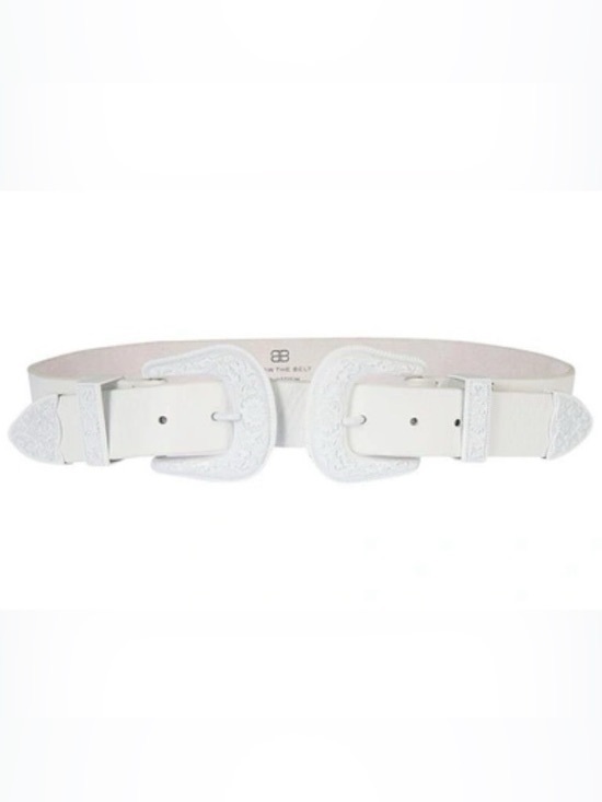 B-Low the Belt Baby Bri Bri Double Buckle Western Belt Total White Leather Small main image 7